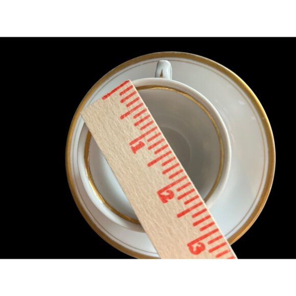 VTG  Walbrzych China "Empire" Demitasse Cup & Saucer Poland White Gold Europa - Picture 4 of 7